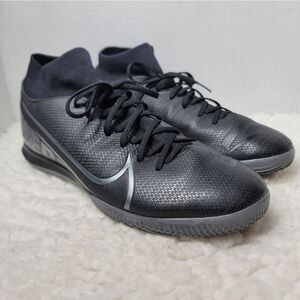 Nike Mercurial Superfly 7 Academy IC Indoor Soccer Shoes Black Silver Size 11.5.